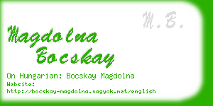 magdolna bocskay business card